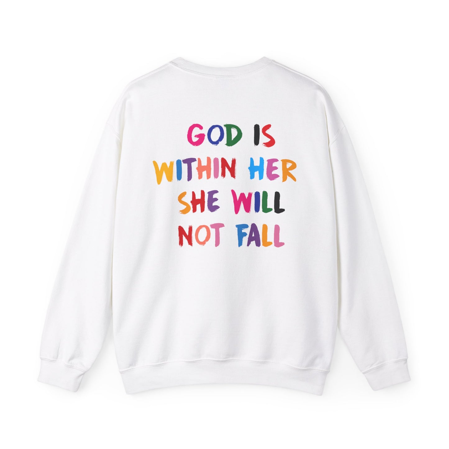 Addisen Mastriano: God Is In Her She Will Not Fall Crewneck