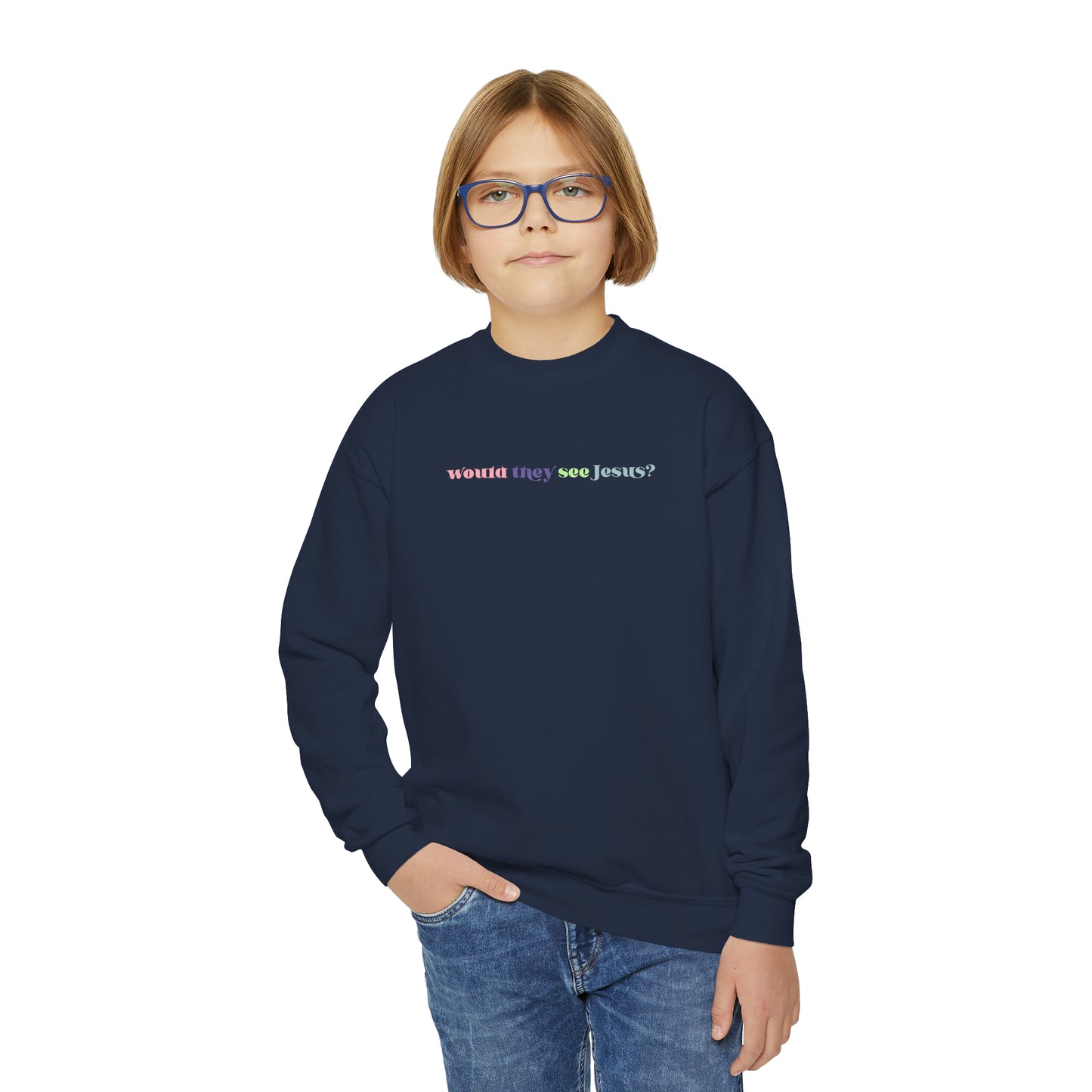 Ariel Thompson: Would They See Jesus? Kids Crewneck