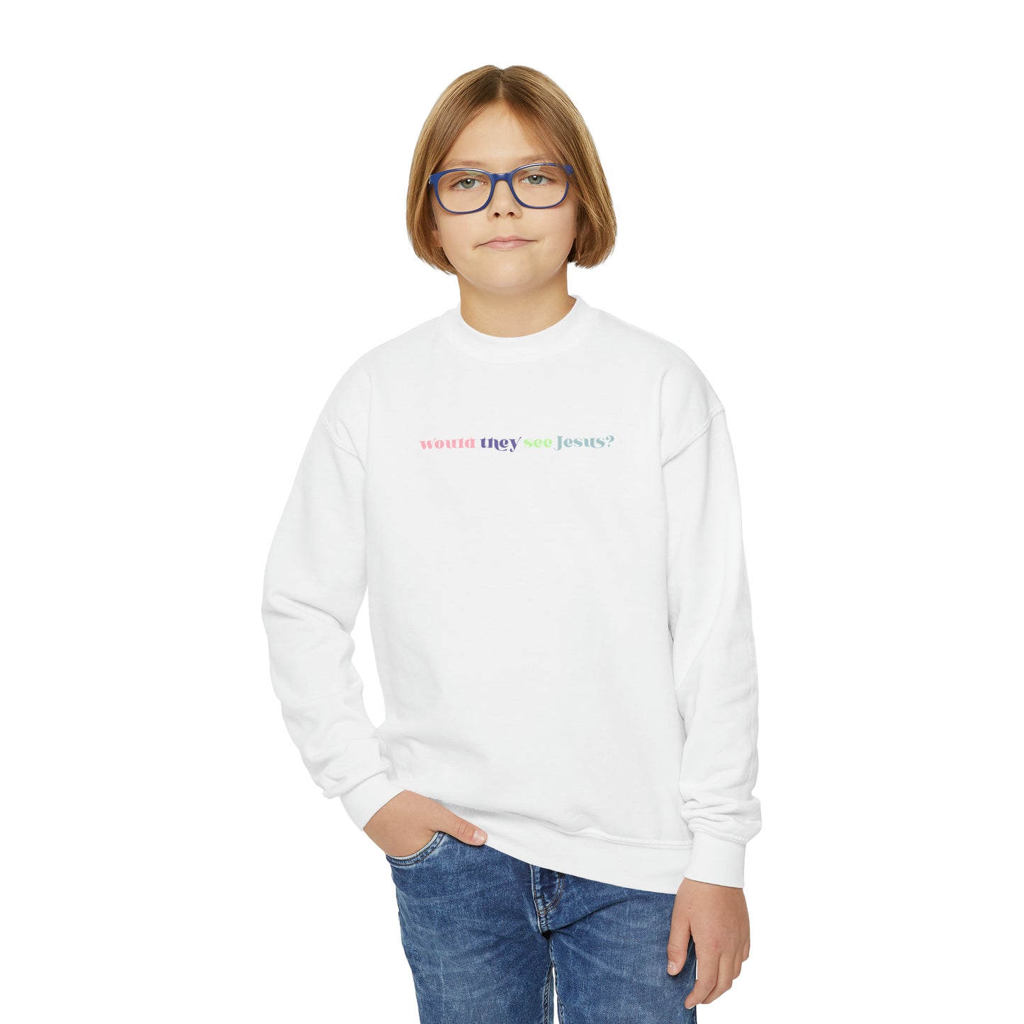Ariel Thompson: Would They See Jesus? Kids Crewneck