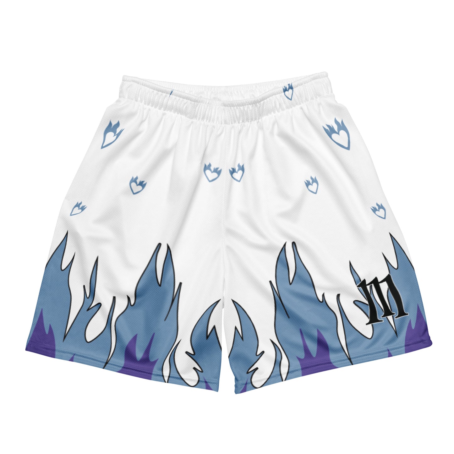 Mia Monroe: 111 Fire Hearts Mesh Shorts